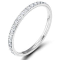 OAHLAN 2mm 18k Silver Gold Women's Eternity Titanium Ring Cubic Zirconia Engagement Wedding Band Fashion Jewelry Anniversary