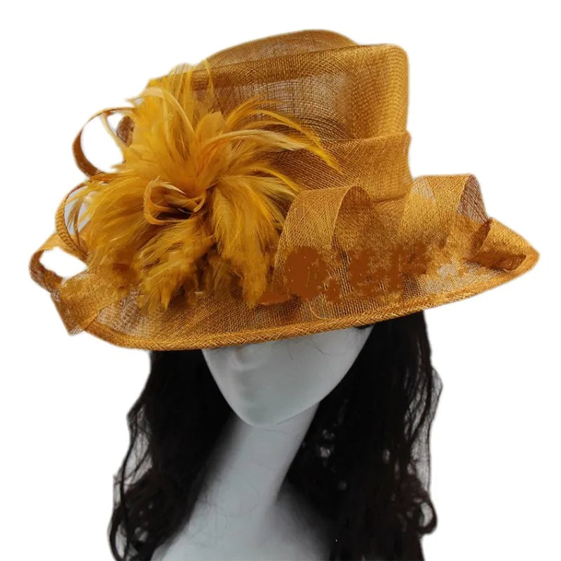 Women's Elegant Royal Sinamay Bowler Hat Church Wedding Fascinator for Tea Parties Kentucky Derby Dress Wholesale Available