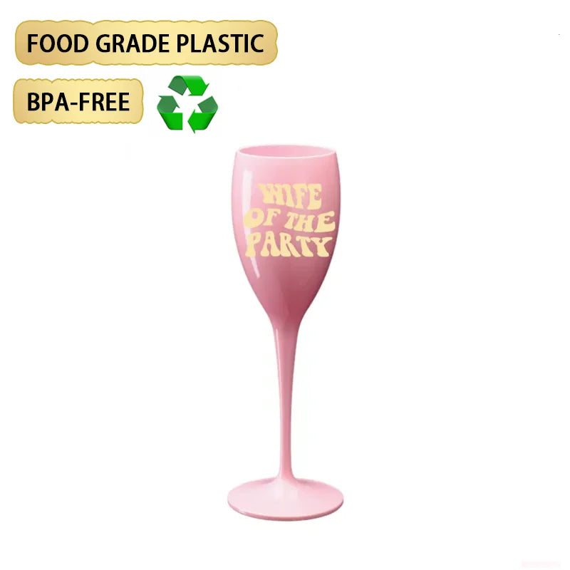 Wholesale Wedding Tableware Tulips Shape 175ML 6OZ Orange Plastic Custom Champagne Glass for Drinking
