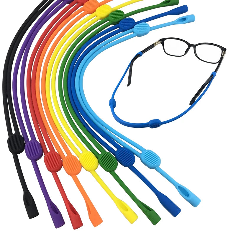 Adjustable Silicone Sunglass Holder Strap No Tail Glasses String Cords Eyewear Accessories for Women Men Kids Sports