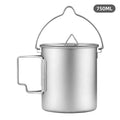 Eco-Friendly Portable Lightweight Pure Titanium Coffee Mug with Fixed Handle for Outdoor Camping