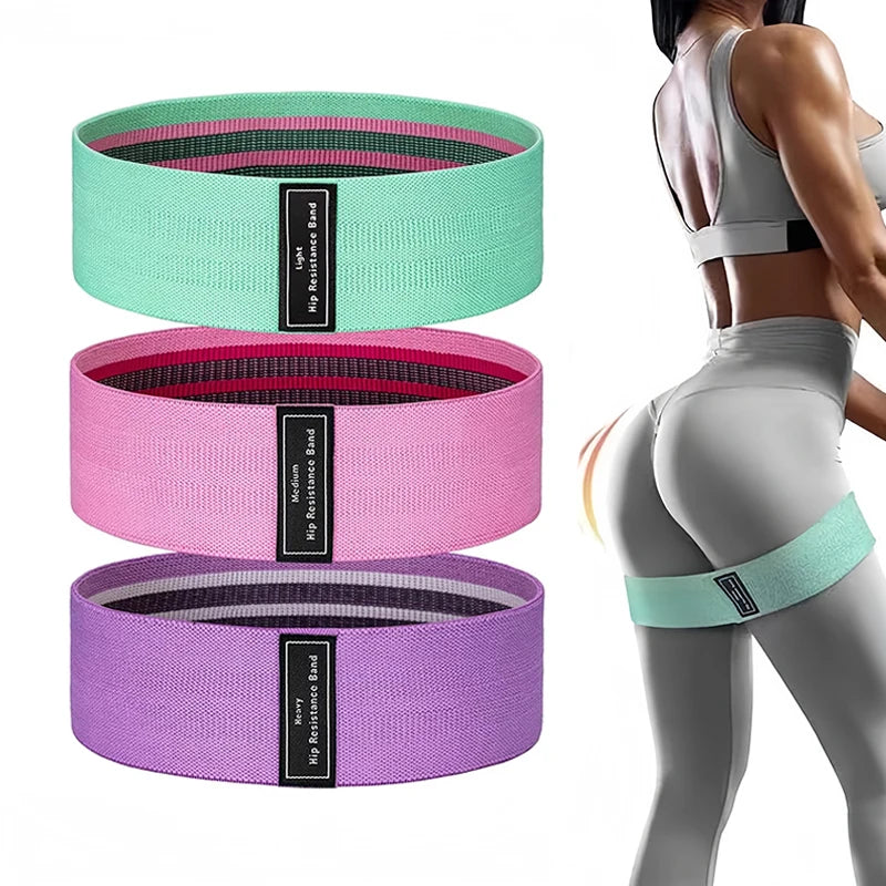 Zakerda New Hot Sports Bodybuilding Fabric Elastic Hip Resistance Bands Loop Set for Training and Workout Exercise Booty Bands