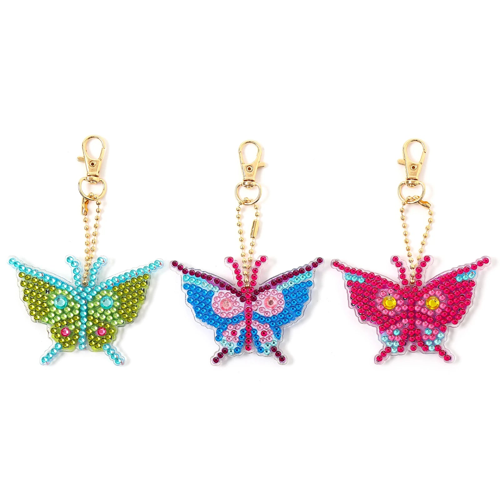 3pcs/Set DIY Diamond Key Chain Pendant Butterfly Special Shaped Drill Pendant Butterfly Diamond Painting Keyring Planet Keychain