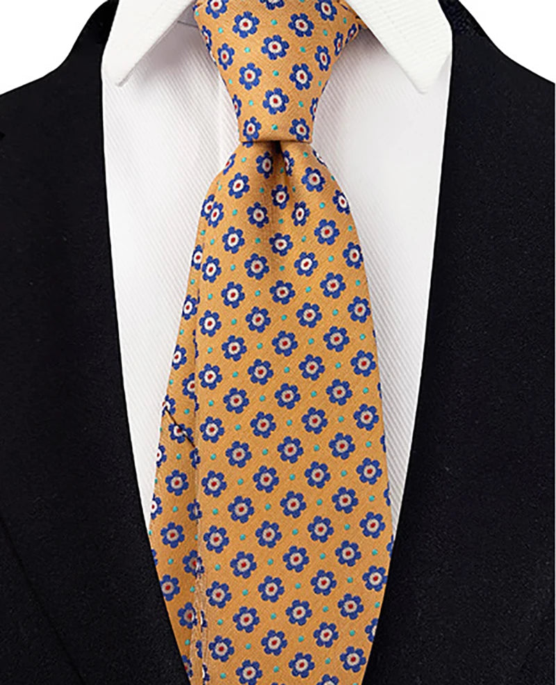 8cm Luxury Retro Men's Silk Ties Stripe Jacquard Necktie Cravat Groom Wedding Party Gift Wholesale Dropshiping Gifts for Men
