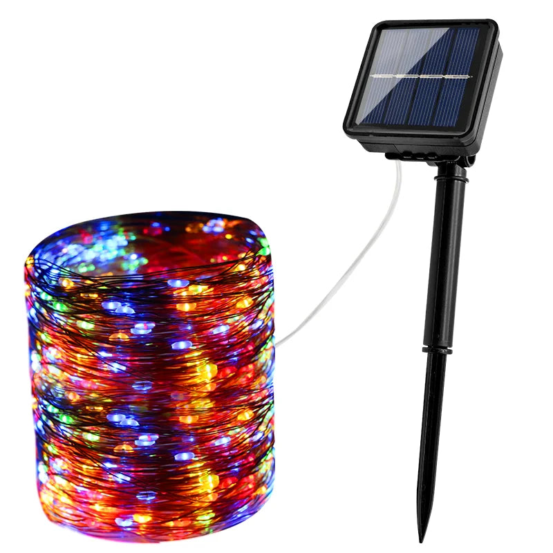7/10/20/30 Meters Outdoor Decoration 2 Light Modes Solar String Lights for Christmas Holiday