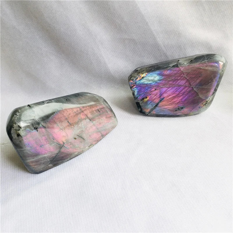 Wholesale High Quality Healing Crystal Polished Stones Purple Light Labradorite Free Form for Decoration
