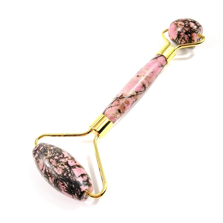 Diy Hot Sales Skin Care Tools Custom 100% Natural Crystal Facial Rhodonite Jasper Roller Gua Sha Jade Roller