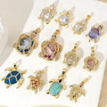 18K Copper Turtle Beads Starfish Necklace Pendant Turtle Charms for Jewelry Making
