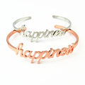 Wholesale Stocked Cheap Metal Letter Happy Happiness Bracelets