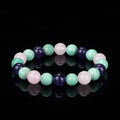 10mm Unisex Natural Russian Amazonite Amethyst Rose Quartz Beaded Bracelet Stretch Personality Romance Design for Fashion Lovers