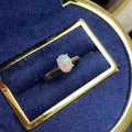 Factory Supply Personalized 925 Sterling Silver 18k Gold Plated Oval Cut Natural Opal Classic Wedding Engagement Ring