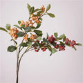 Qq305 Wholesale Artificial Christmas Cherry Branch Foam Cherry Silk Leaf Plant Wedding Decoration Silk Flower Home Decoration