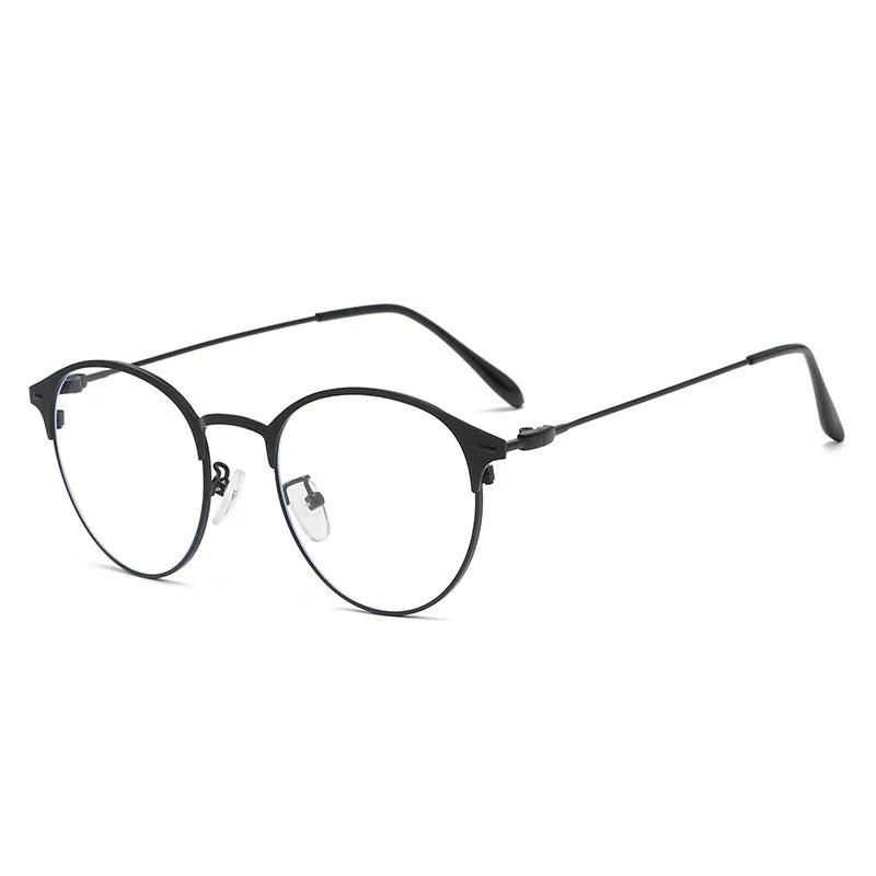 2023 Yiwu New Fashion Women Cat Eye Anti Blue Color Discoloration Sunglasses Retro Metal Brand Designer Flat Mirror