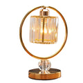 Modern Industrial Small Crystal Metal Halogen Bulb Desk Table Lamp AC Touch Control E26 Base for Living Room Bedroom Reading