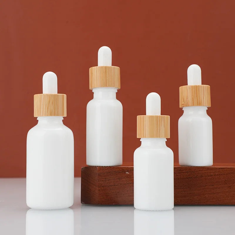10ML 15ML 20ML 30ML 50ML 100ML Skin Care Packaging White Light Proof Oil Bottle Dropper Bottle Essential Oil Bottle Bamboo Cap