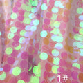 Sparkly Round Pink Sequins Iredescent Sequin Fabric