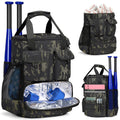 Tactical Baseball Bucket Bag Coaches Organizer with Insulation Pocket Anti-Slip Bottom & Multiple Pockets for Bat Gloves