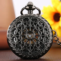 Retro Hollow Out Spiderweb Hand Wind Mechanical Steampunk Skeleton Pocket Watch Vintage Locket Watch with Fob Chain for Men