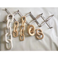 New Arrive Home Boho Decorative Hand Carved Modern Wood Chain Wooden Chain Link