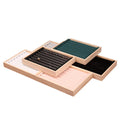Solid Wood Ring Display Tray for Trumpet Flannelette Earrings Stud Bracelet Organizer Box Watch Shelf for Jewelry Accessories