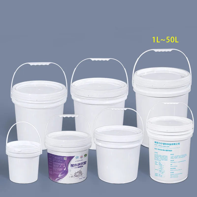 6Liter PP Plastic Bucket Drum Pails Container Bucket With Holder and Lid OEM Color Printing