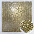 Tile Aluminum Metal Mosaic Light Yellow Color Square Golden 3d Brush Surface Mosaic Wall Tiles for Kitchen Bathroom Back Splash