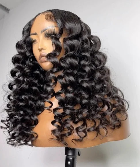 HD Swiss Lace Front Wig Raw Indian  4x4 100% Virgin Cuticle Aligned Human Hair Glueless Full Loose Wave for Black Women