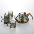 Japanese Smoke Grey Glass Teapot with Infuser Glass Teapot Set Tea Sets Luxury
