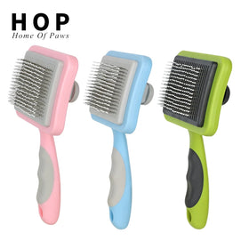 Factory Wholesale Custom Logo Plastic Self Cleaning Cat Pin Brush Dog Pet Hair Remover Grooming Slicker Brush