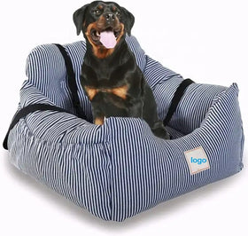 Small Medium Dog Pet Car Carrier New Style Fully Detachable Washable Cover Travel Mat Booster Seats Striped Pattern Seat Cover