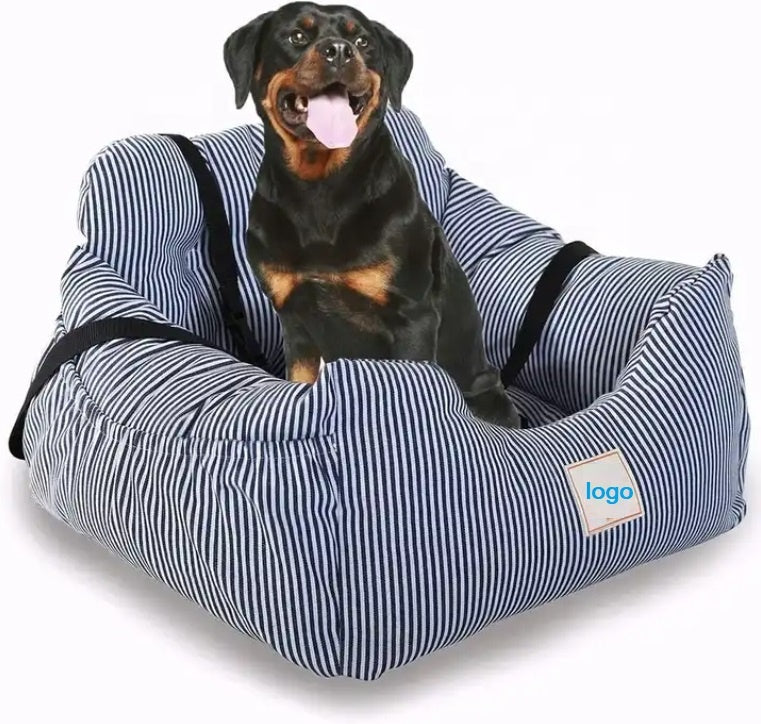 Small Medium Dog Pet Car Carrier New Style Fully Detachable Washable Cover Travel Mat Booster Seats Striped Pattern Seat Cover