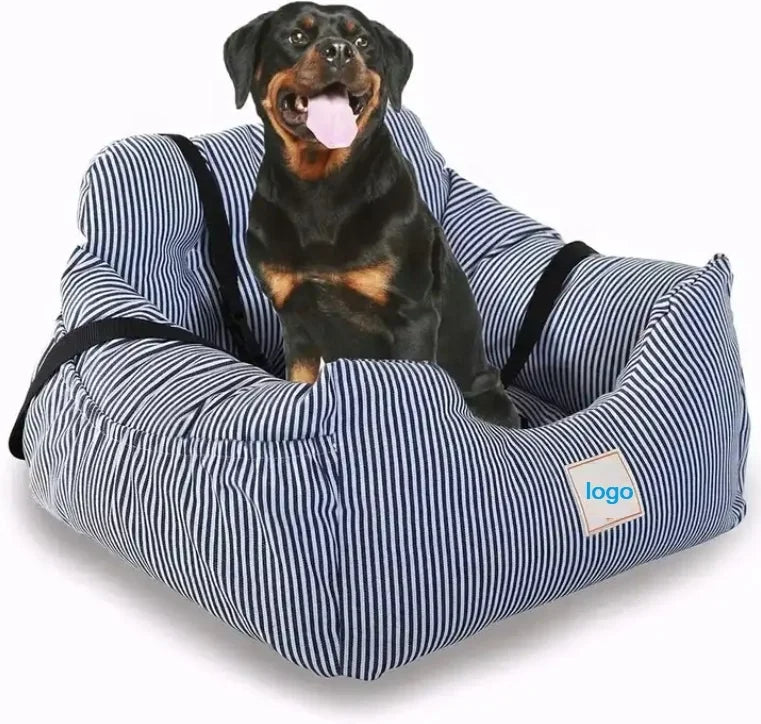 Small Medium Dog Pet Car Carrier New Style Fully Detachable Washable Cover Travel Mat Booster Seats Striped Pattern Seat Cover