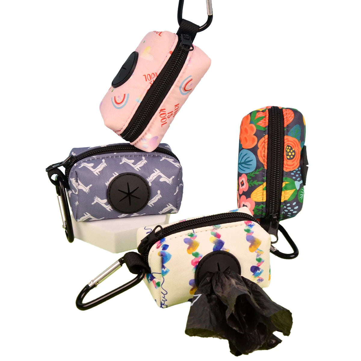 MIDEPET Cute Pattern Printed Pet Poo Bags Dispenser Dog Poop Waste Bags Holder with Customized Logo Factory Direct Sales