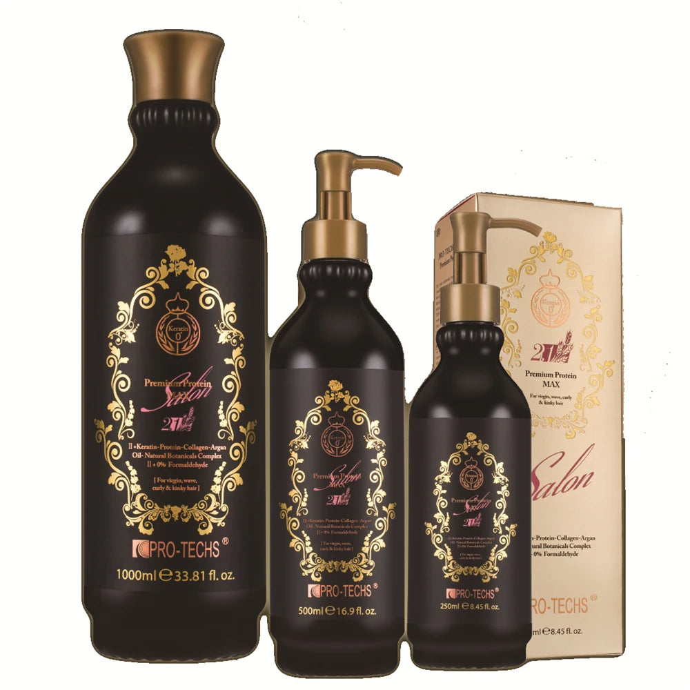 Professional Salon-Grade Brazilian Keratin Complex Treatment Organic Formaldehyde-Free Hair Straightening Pro Techs Botanical