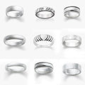 Wholesale 925 Sterling Silver Ring Custom Engrave Letter Band Ring Eternal Wedding Ring for Couple Women Men