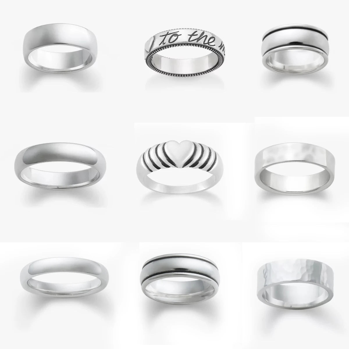 Wholesale 925 Sterling Silver Ring Custom Engrave Letter Band Ring Eternal Wedding Ring for Couple Women Men