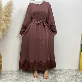 Best Design of Abaya Lace Sleeve Closed Abaya Online Premium Quality Fabric Saudi Arabia Dubai Abaya Dress 2023