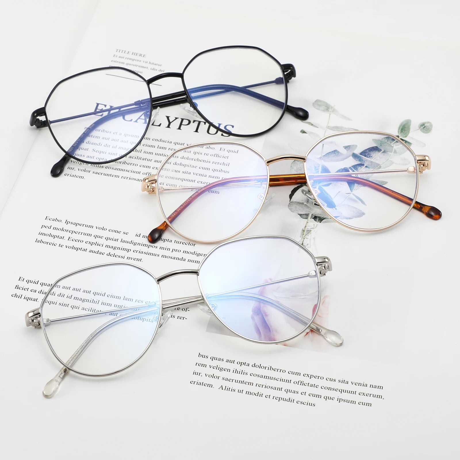 2025 Wholesale  Blue Light Blocking Metal Optical Spectacle Eye Glasses Eyeglasses Frames for Women