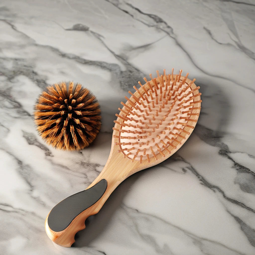 Wholesale Biodegradable Eco-friendly Easy Detangling Hair Scalp Massager Comb Natural Bamboo Hair Brush