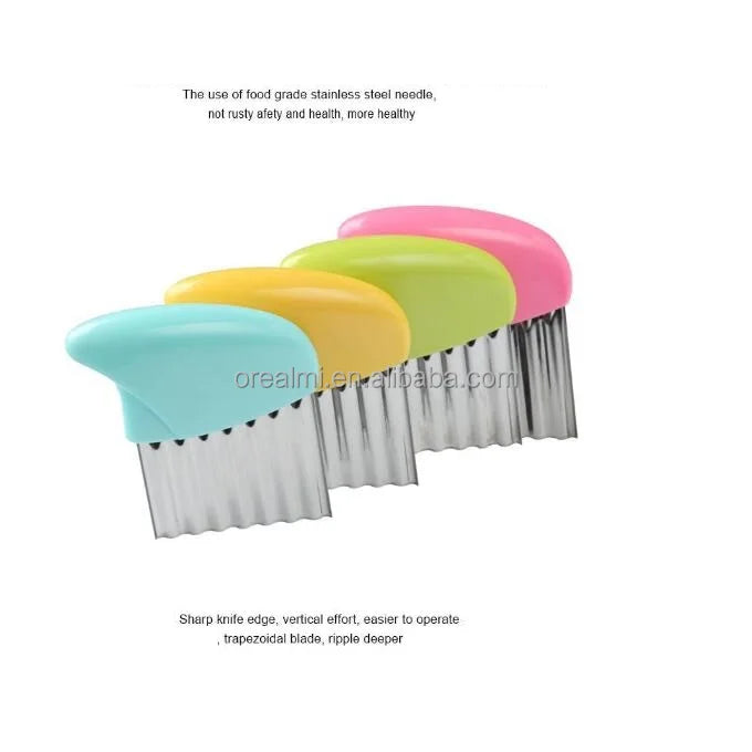 Wholesale Kitchen Ware Stainless Steel Kitchen Gadgets Wave Potato Cut French Fries Cutter Vegetable Crinkle Cutter
