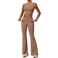 Women's Eco Fabric Yoga Suit High Waist Tummy Control Stretchy Comfort Flare Pants and Tops Set Sports Wear Gym Leggings