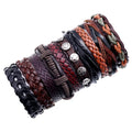 Wholesale Handmade Boho Leather Cuff Bracelet for Men DIY Adjustable Size Fashion Bangles