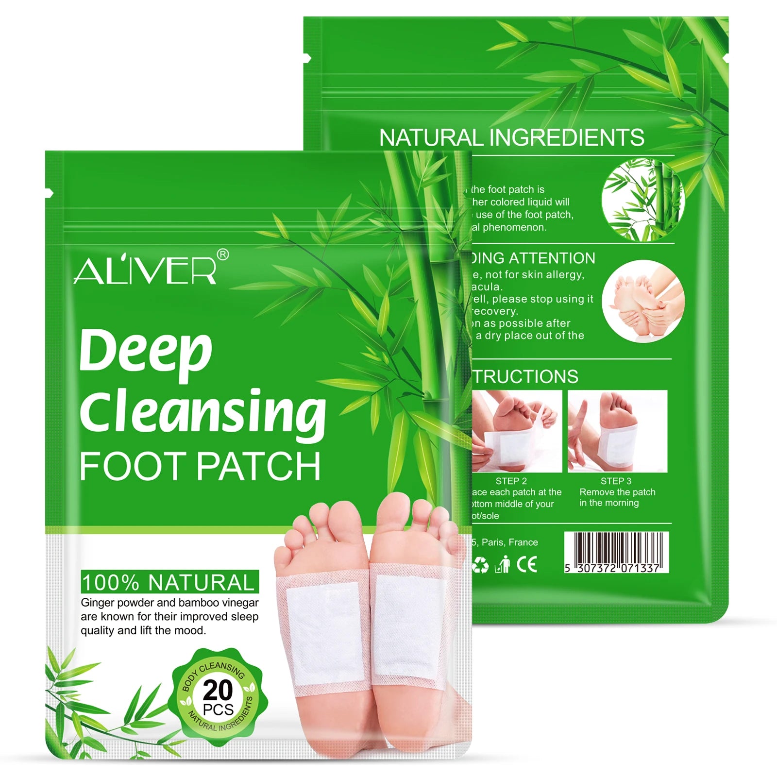 ALIVER 20 Pack Premium Weight Loss Foot Pads Korea Foot Care Deep Cleansing Detoxifying Foot Patches