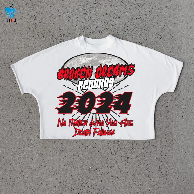 Custom Logo Heavyweight Oversized Tees 100% Cotton Boxy Fit Drop Shoulder Tshirt Dtg Print Vintage Cropped T-shirt for Men