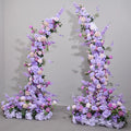 New Purple Wrought Iron Ox Horn Shelf Decoration Long Row Artificial Flowers for Wedding Scene for Mother's Day Garland