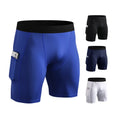 Quick Dry Compression Breathable Stretchy Workout Jogging Fitness Elastic Waist Solid Athletic Men's Training Shorts Phone