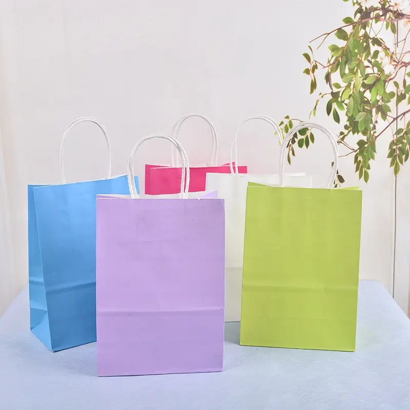 Factory Customized Biodegradable Kraft Paper Bags with Personal Logo for Supermarket Shopping & Promotion Gift Packaging