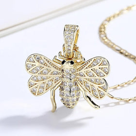 Custom White Insect Shape Diamond Pendant High Quality Fashion Fine Simple and Elegant Style Jewelry