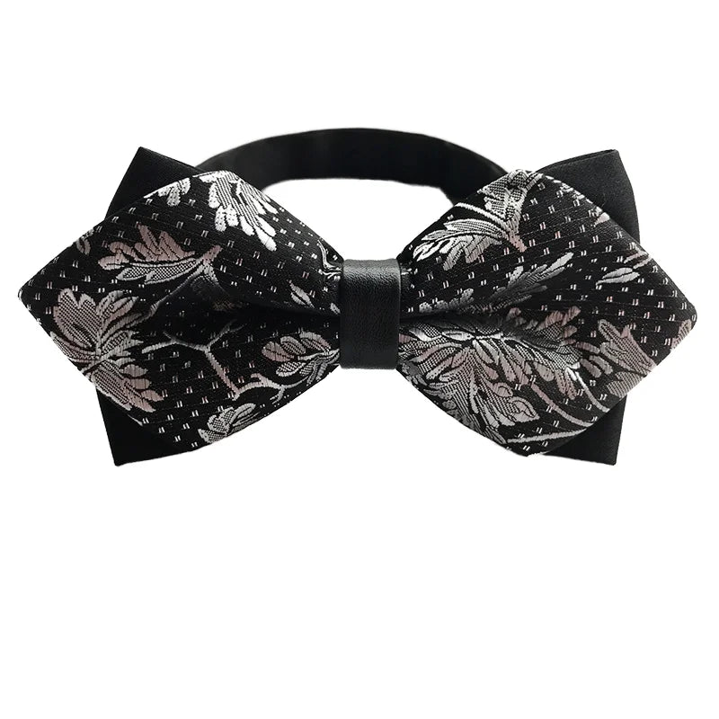 Men's Double-Layer Jacquard Paisley Pattern Tie Formal Suit Accessory Polyester Material