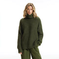 High Alpaca Blend Turtleneck Pullover for Ladies Girls  Wool Winter Long